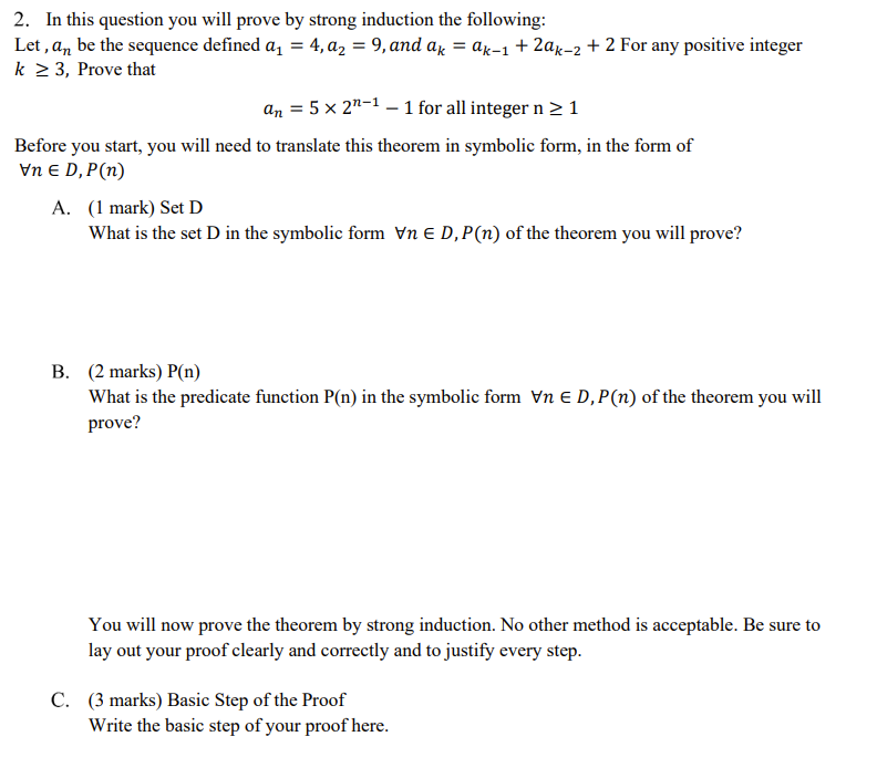 Please complete the question and all the parts