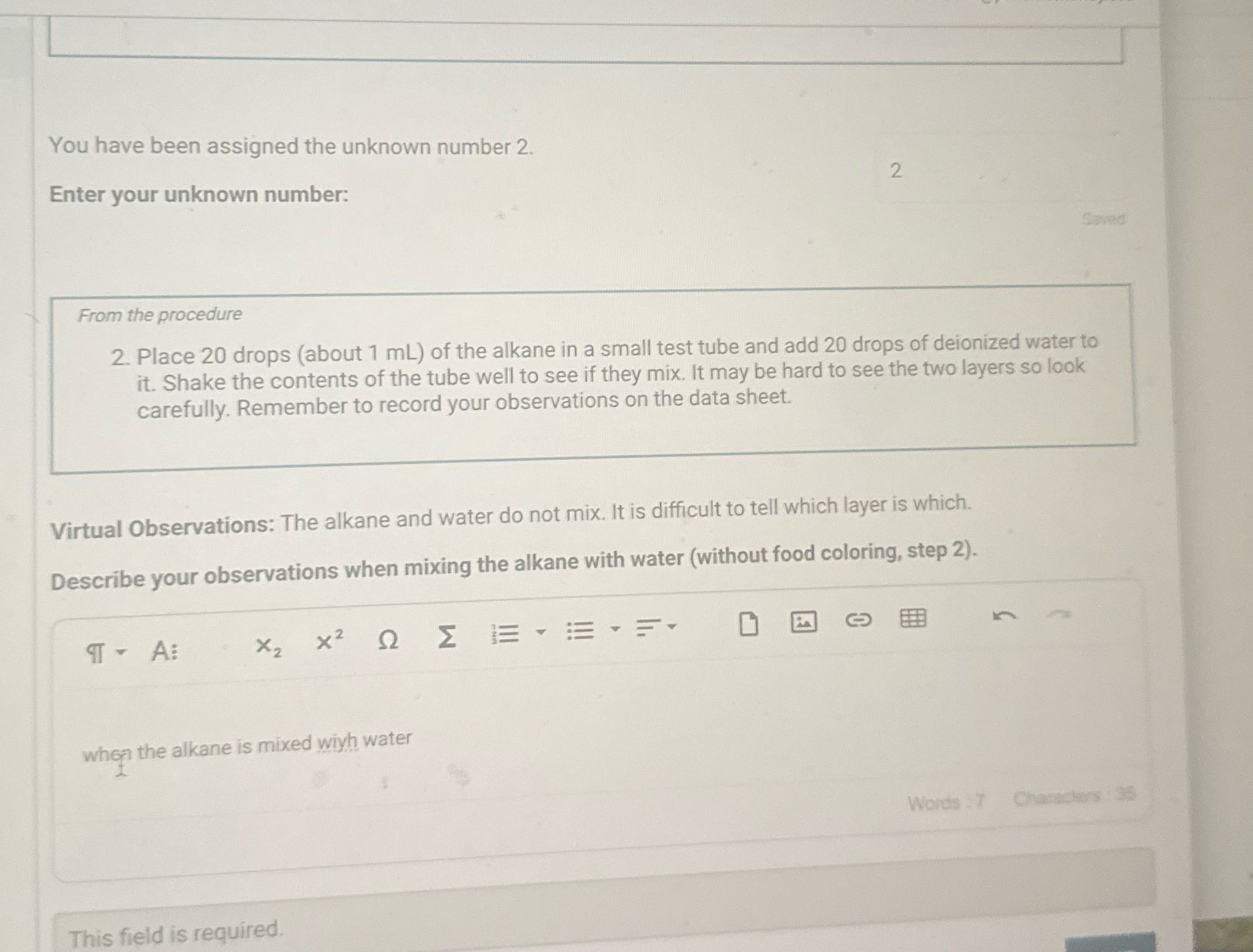 Solve You have been assigned the unknown number