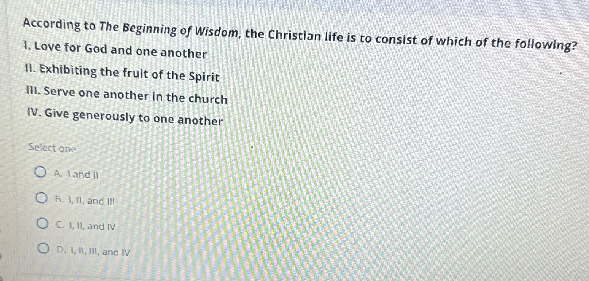 What's the answer According to The Beginning of