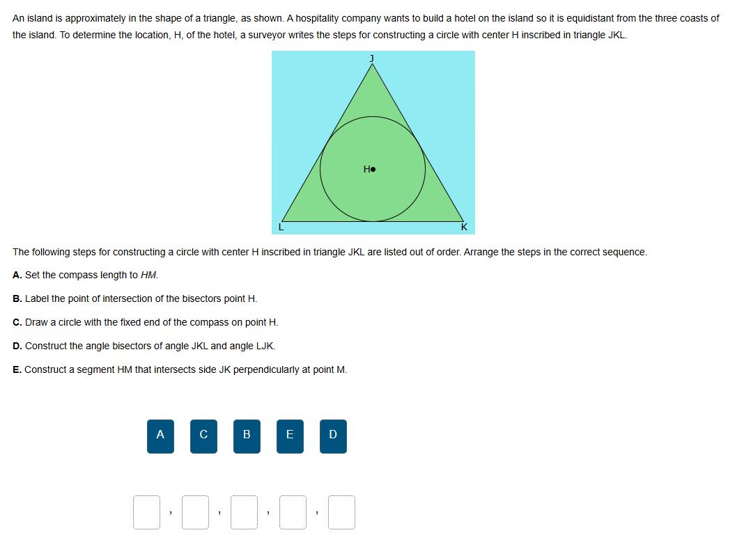 The following steps for constructing a circle
