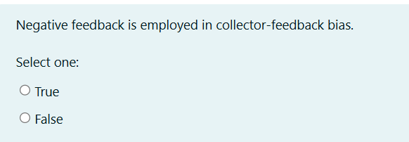 solve Negative feedback is employed in