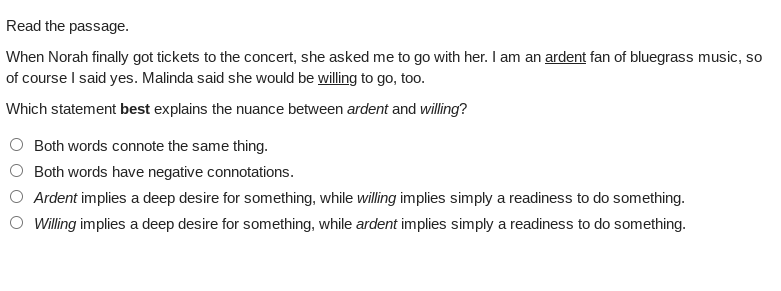 I need the correct answer Read the passage. When