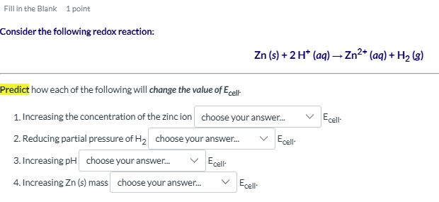 solve Fill in the Blank 1 point Consider the