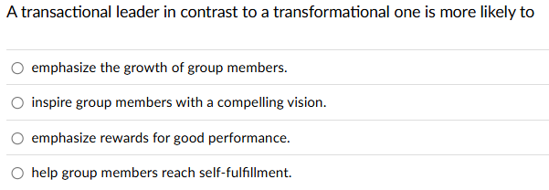 what is the correct answer? A transactional