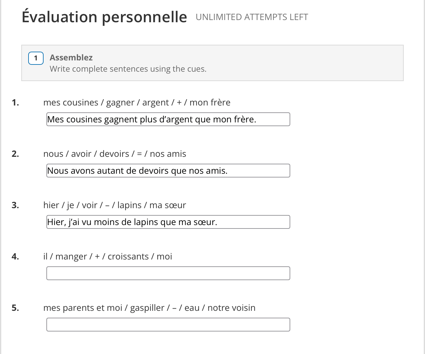 Complete Evaluation personnelle UNLIMITED