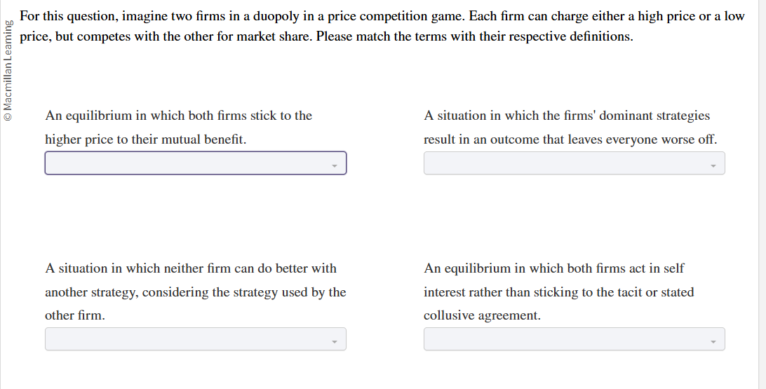 amswers only Macmillan Leaming For this question,