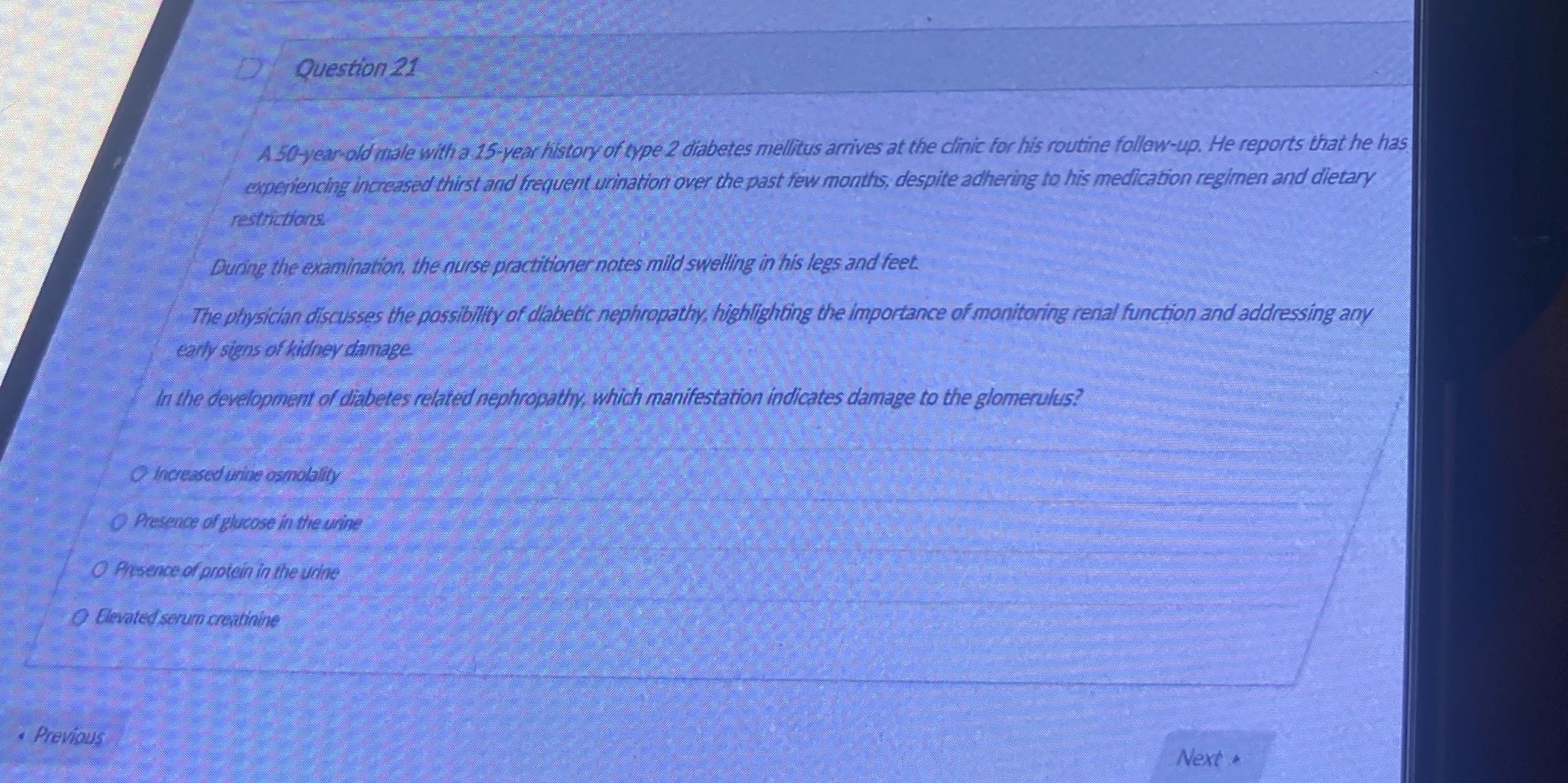 What is the answer Question 21 A 50-year old male