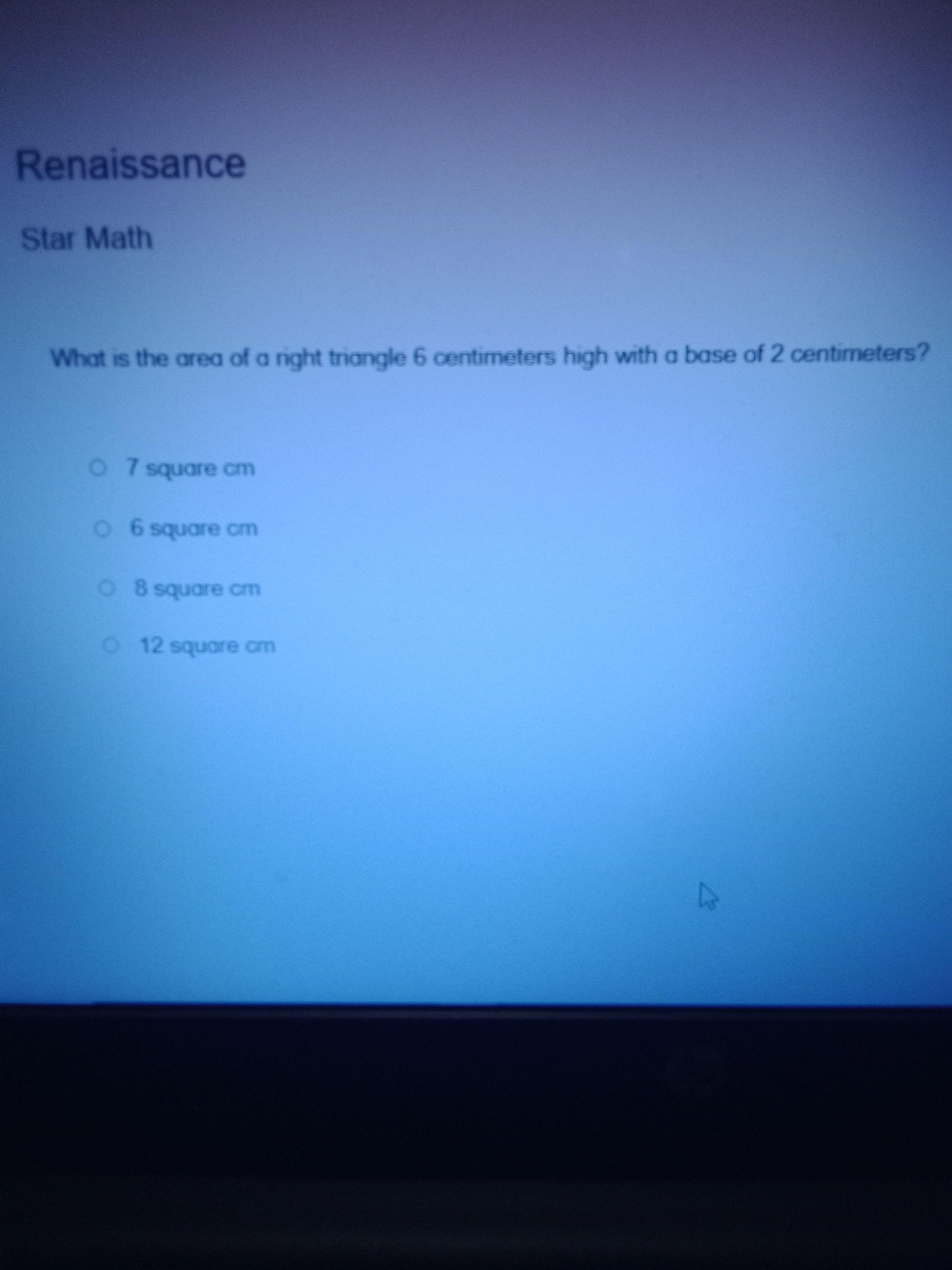 Solve Renaissance Star Math What is the area of a