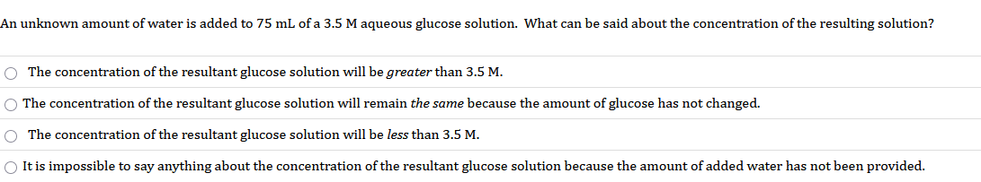solve An unknown amount of water is added to 75
