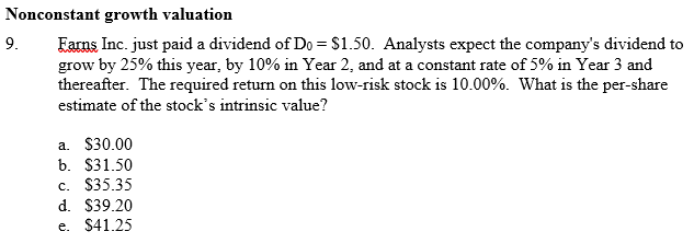 Can you help and explain Nonconstant growth
