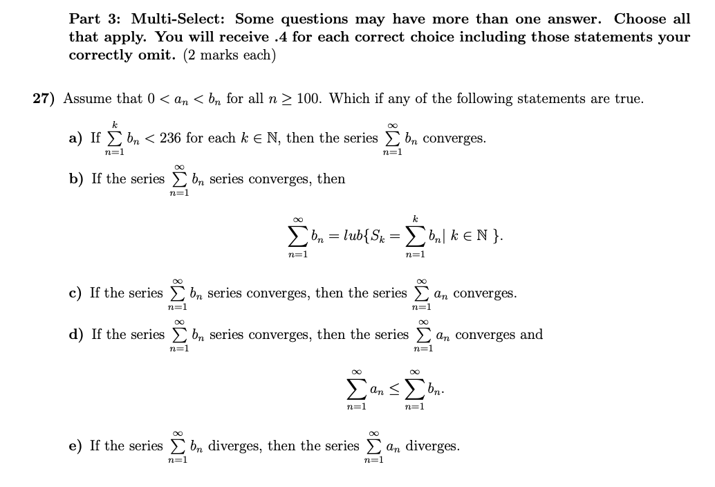 Part 3: Multi-Select: Some questions may have