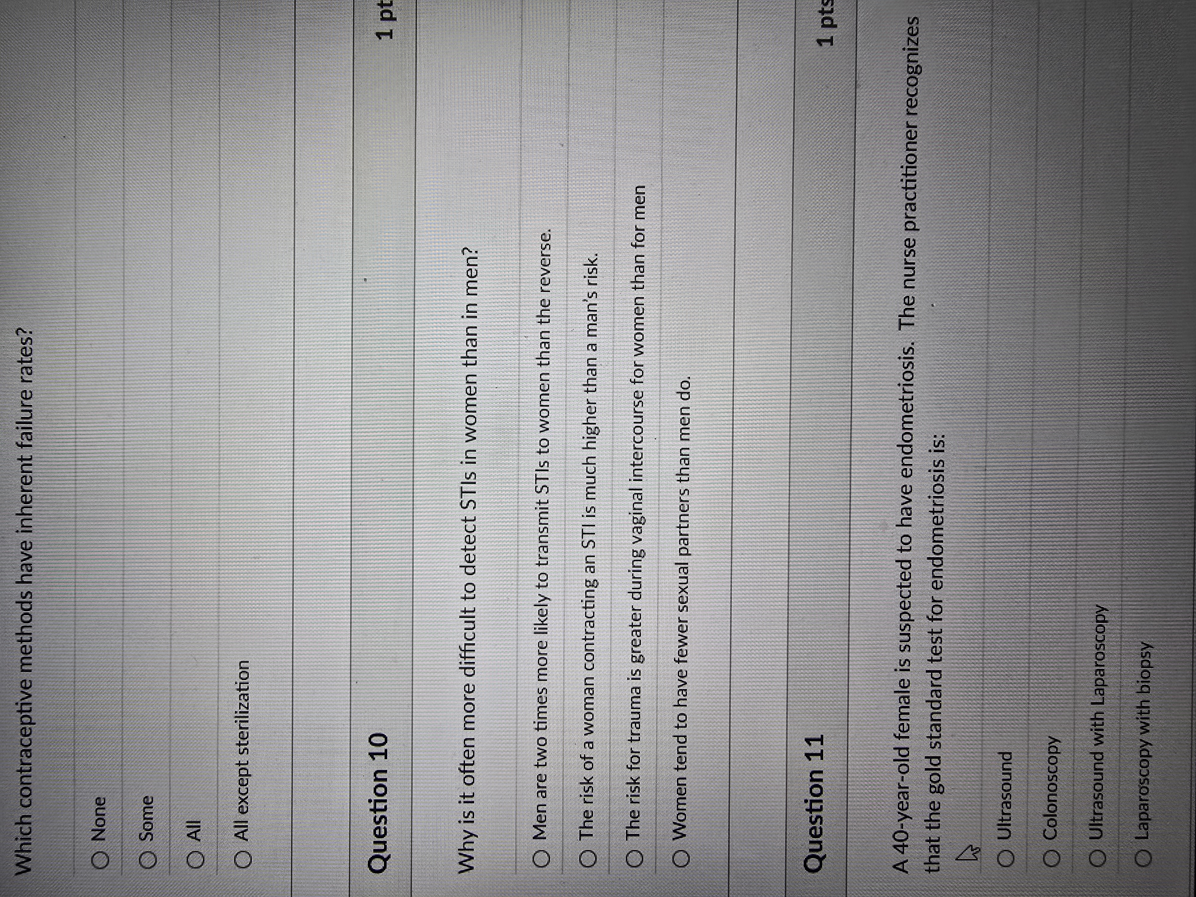 the questions please Which contraceptive methods