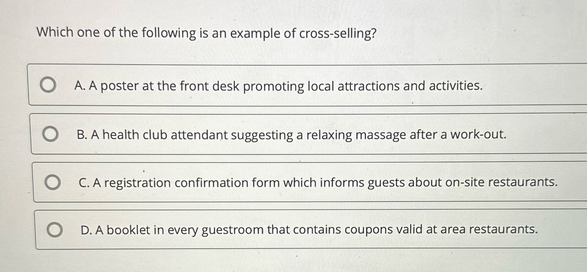 Which one of the following is an example of