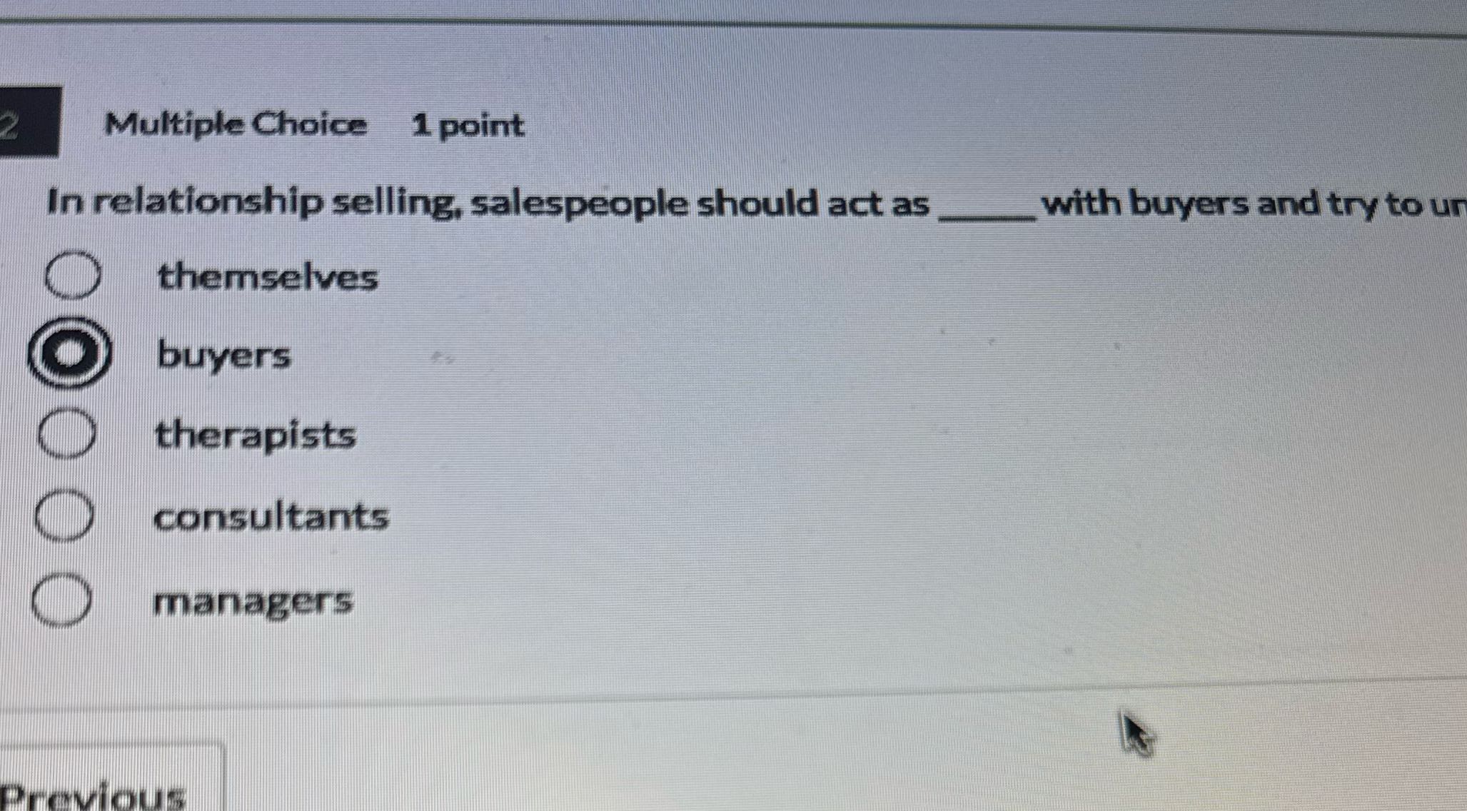 g 2 Multiple Choice 1 point In relationship