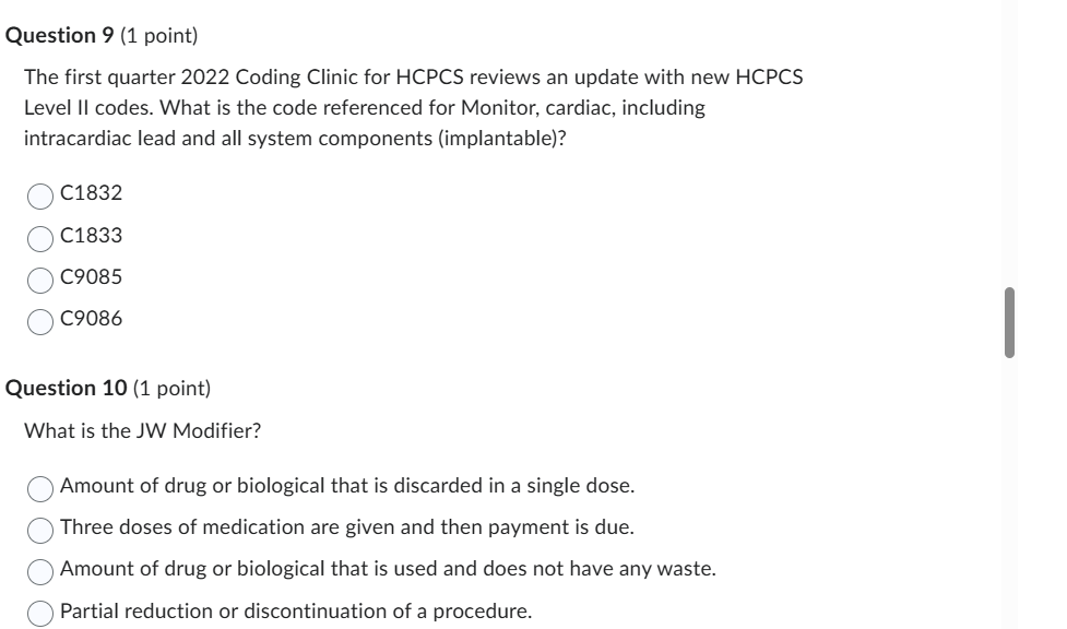 Question 9 (1 point) The first quarter 2022