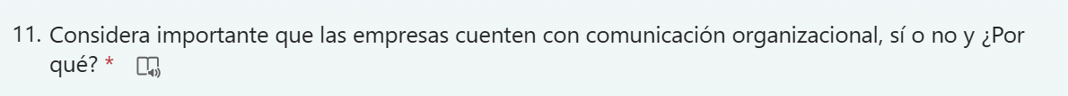 11. Considera importante que las empresas cuenten