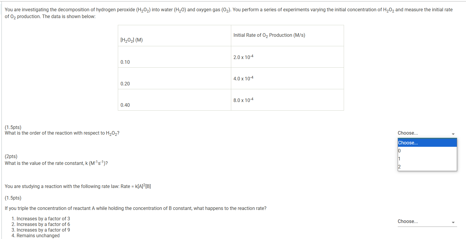solve You are investigating the decomposition of