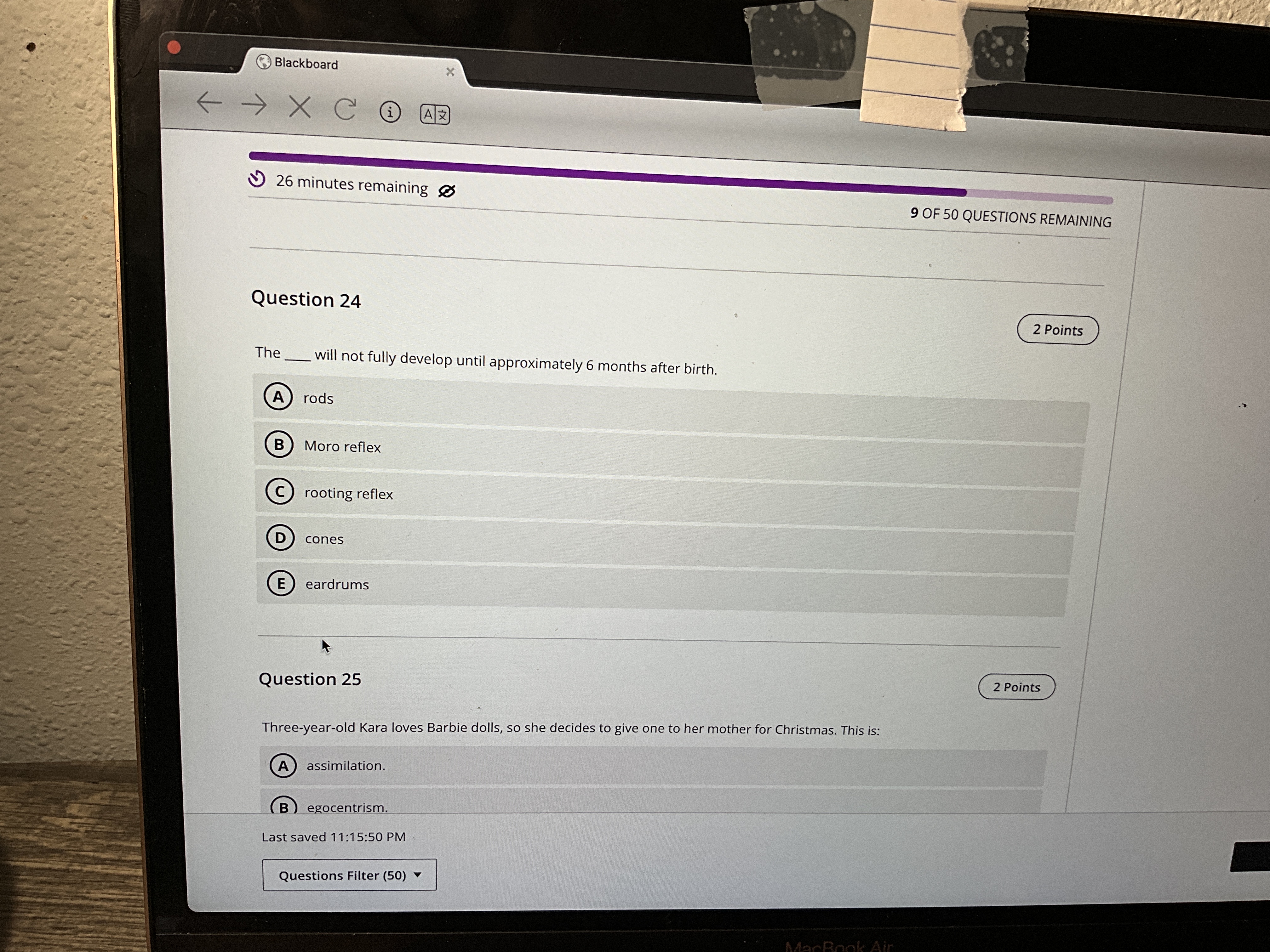 Blackboard X CHAZ 26 minutes remaining @ 9 OF 50