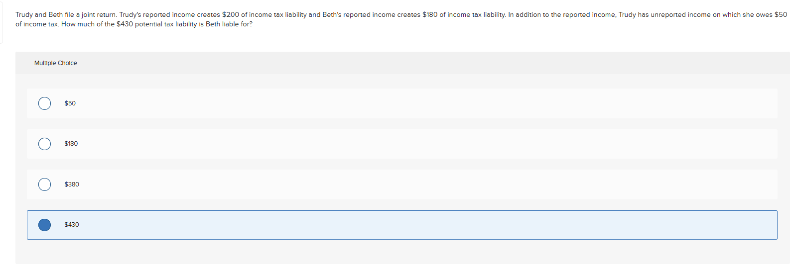 1 Trudy and Beth file a joint return. Trudy's
