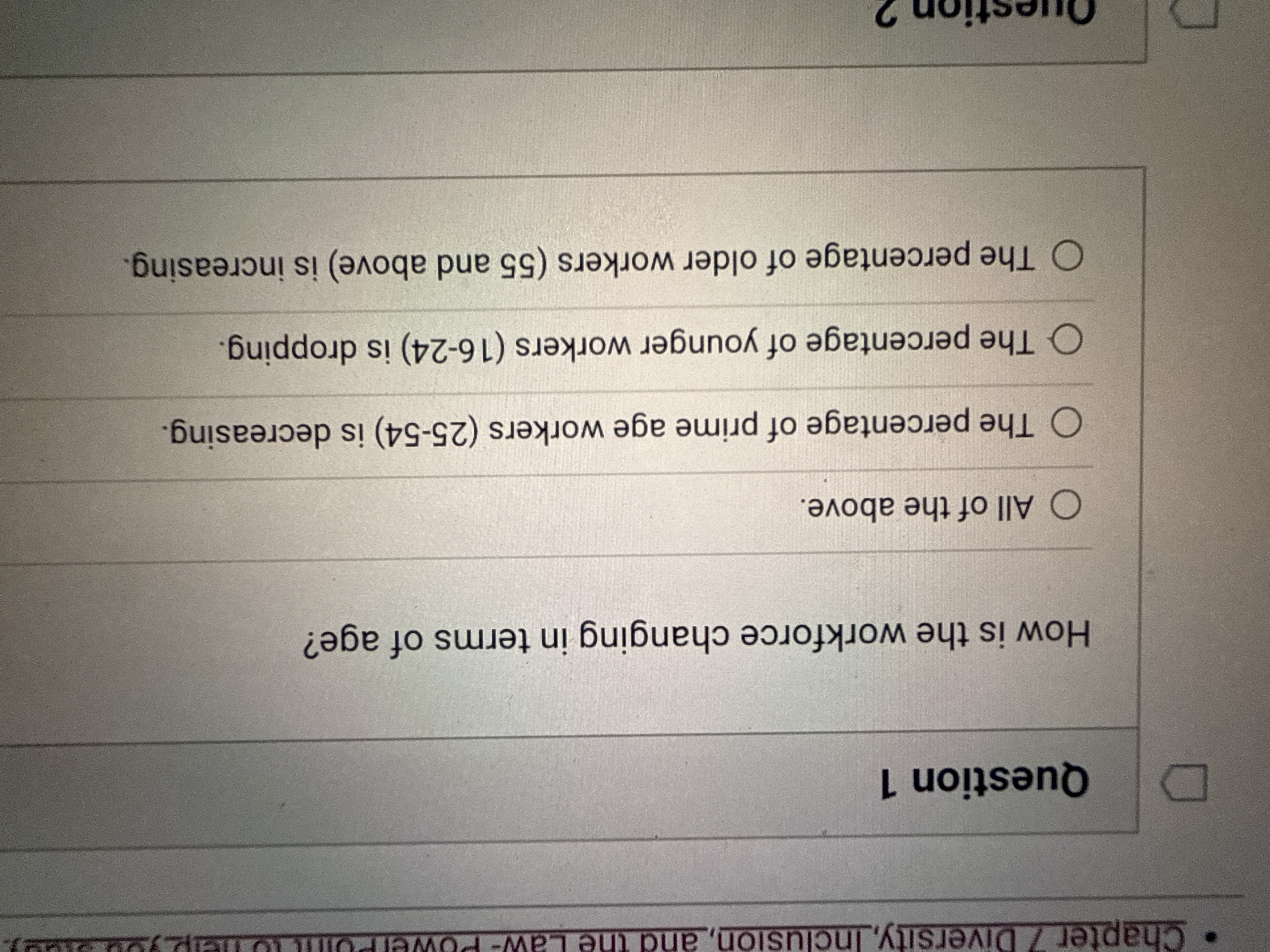 What's the best answer? . Chapter / Diversity,