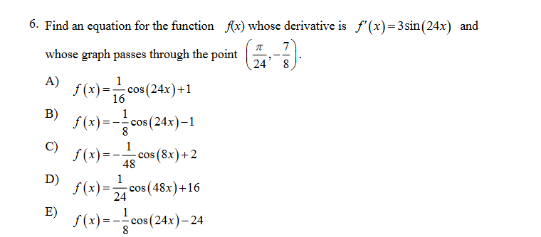 solve for the above 6. Find an equation for the