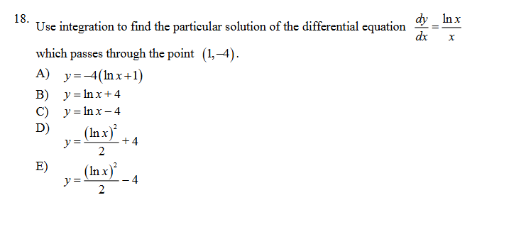 solve the above 18. Use integration to find the