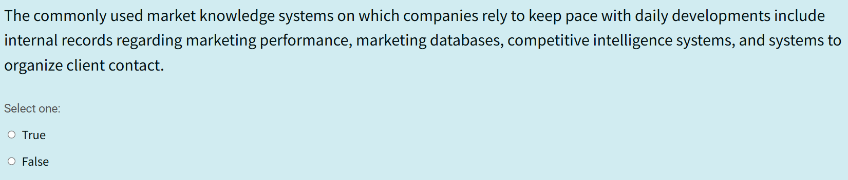 What is the answer? The commonly used market