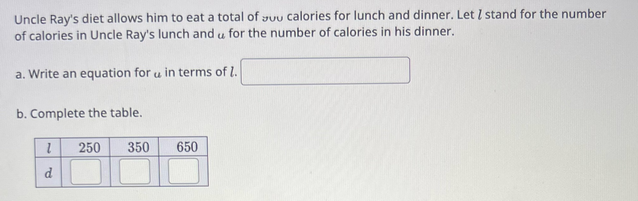 Uncle Ray's diet allows him to eat a total of you