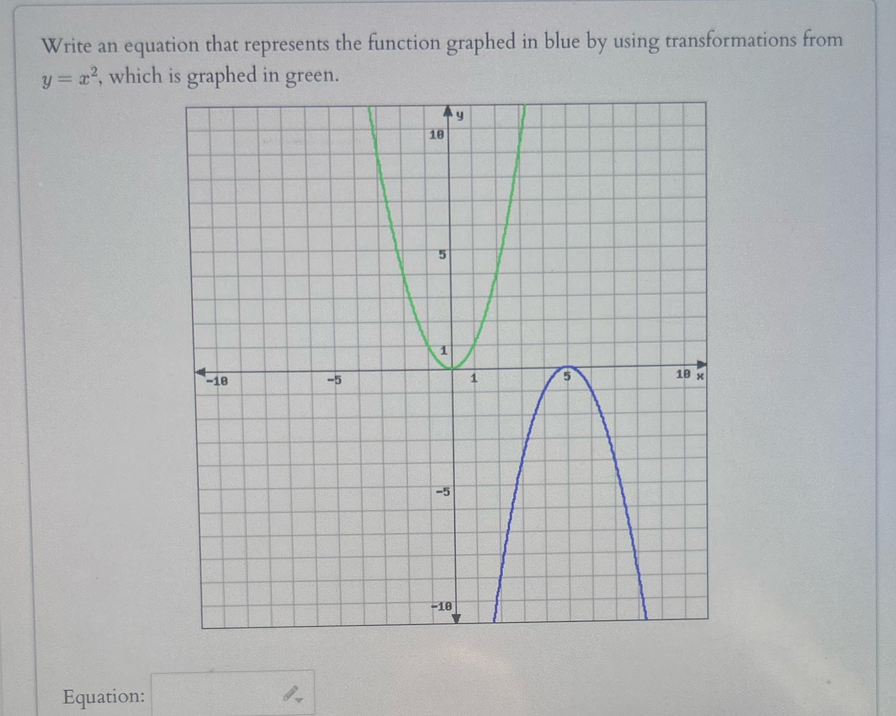 Write an equation that represents the function