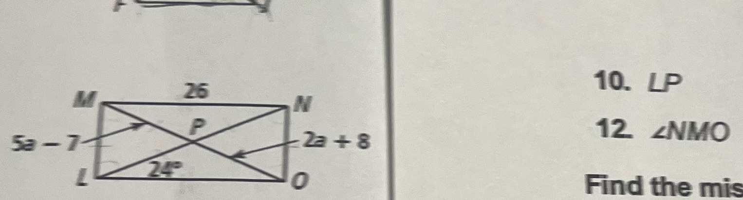 Find the stated lengths and values of rectangle