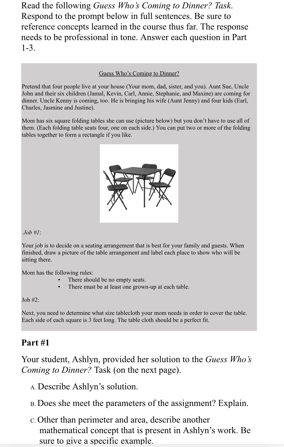 Read the following Guess Who's Coming to Dinner?