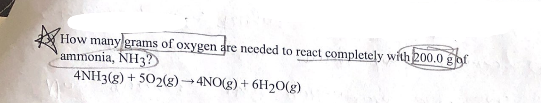 solv How many grams of oxygen are needed to react