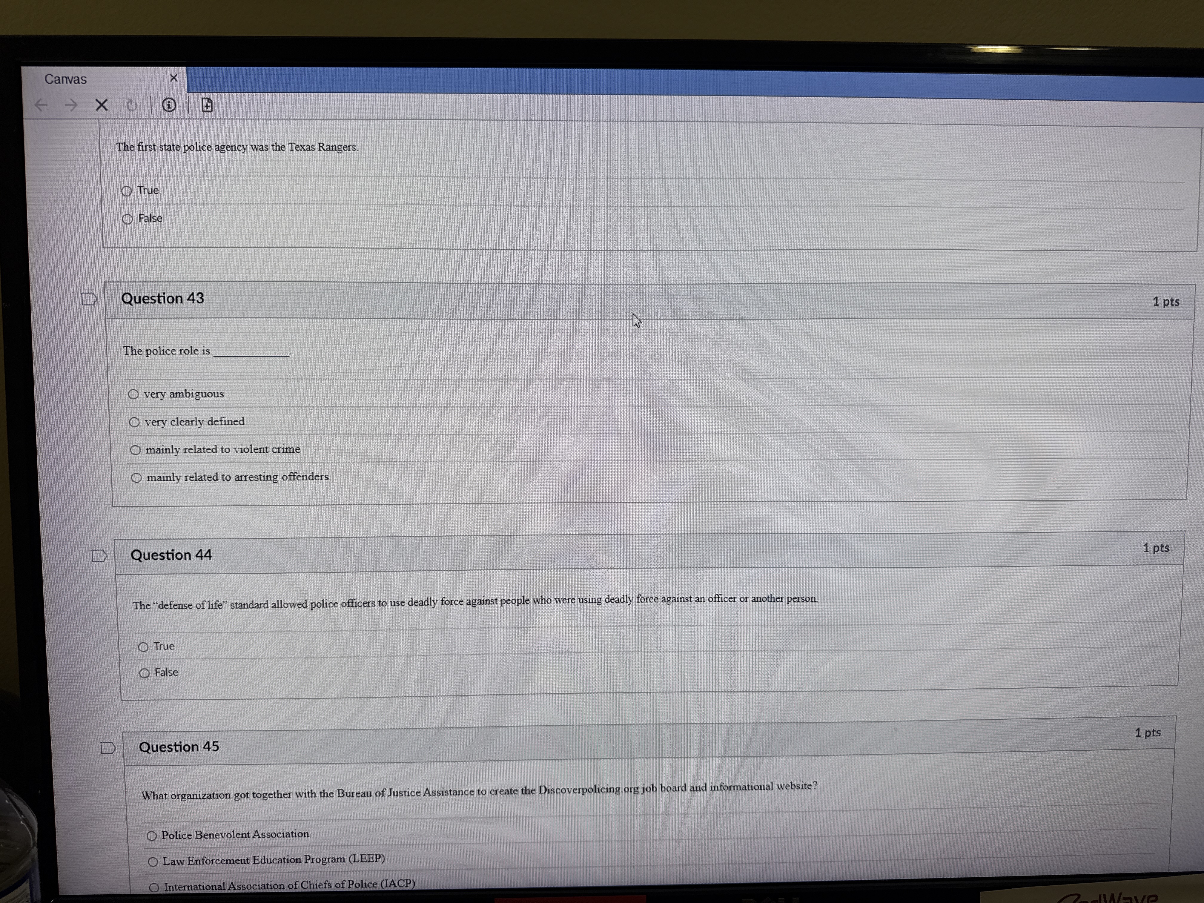 these Canvas X X U O D The first state police