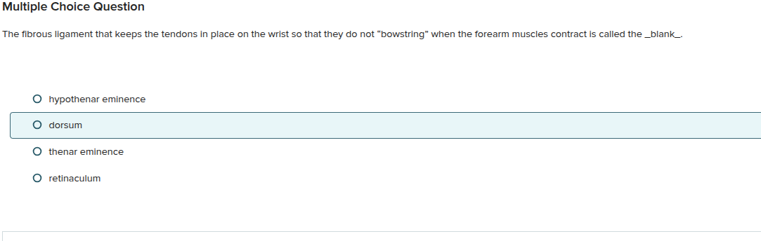 Multiple Choice Question The fibrous ligament