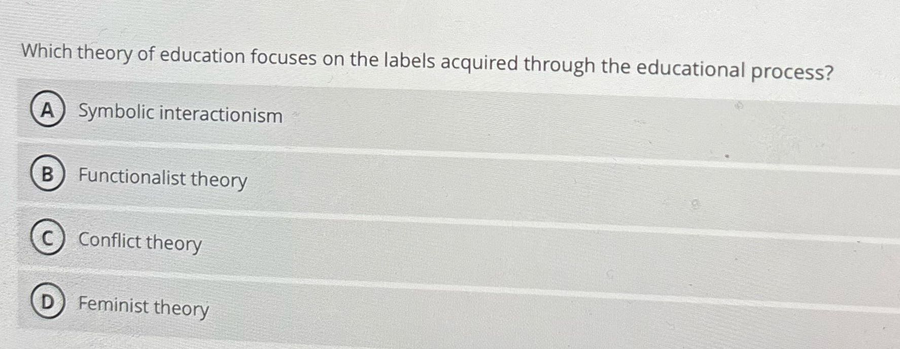 Can I have the answer please? Which theory of