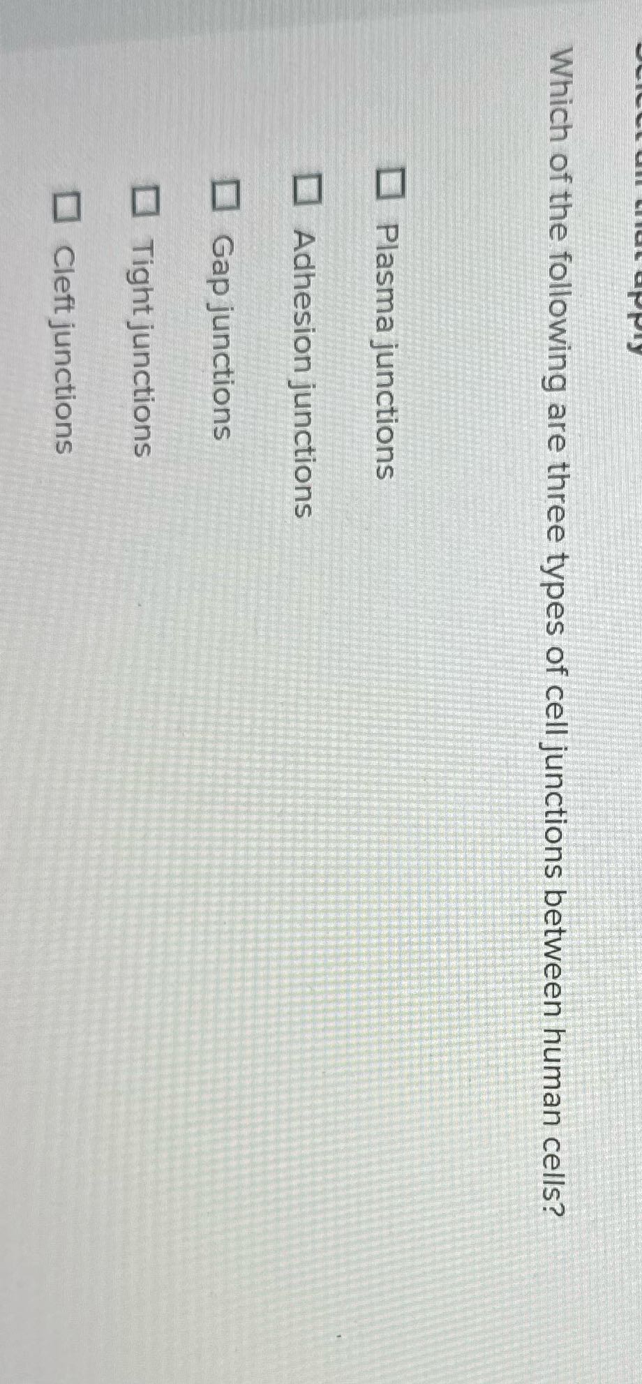 What's the answer Which of the following are