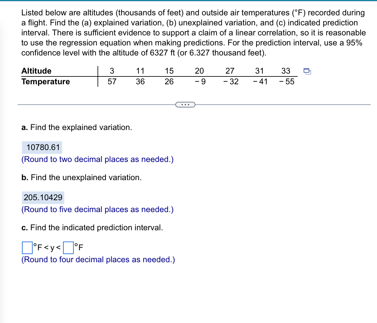Listed below are altitudes (thousands of feet)