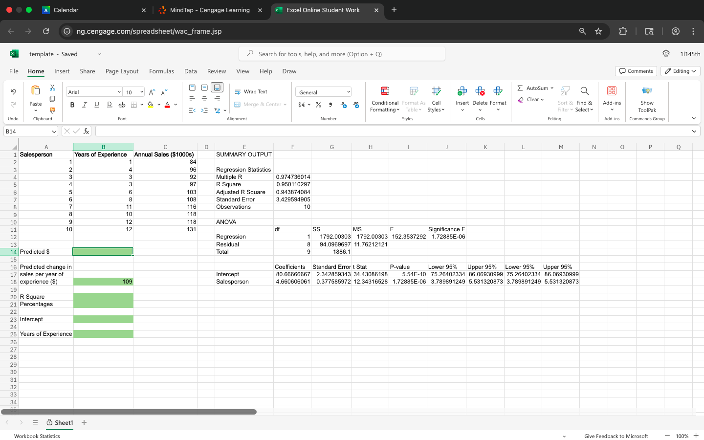 Compute b 1 and b 0 (to 1 decimal). b 1 = fill in