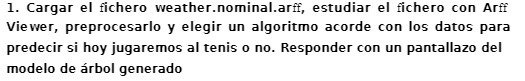 1. Cargar el fichero weather.nominal.arff,
