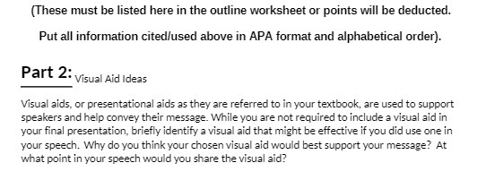 (These must be listed here in the outline