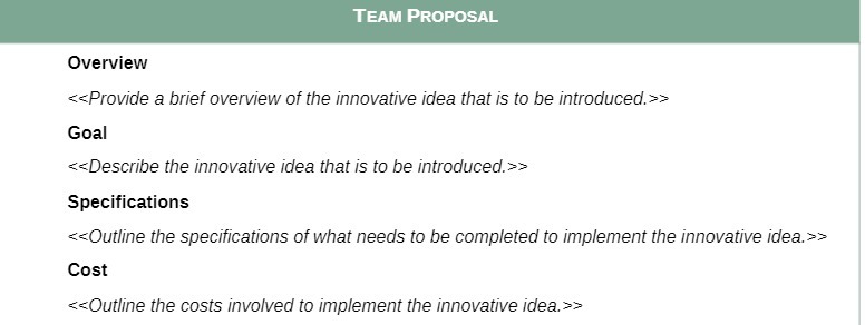 TEAM PROPOSAL Overview  style=