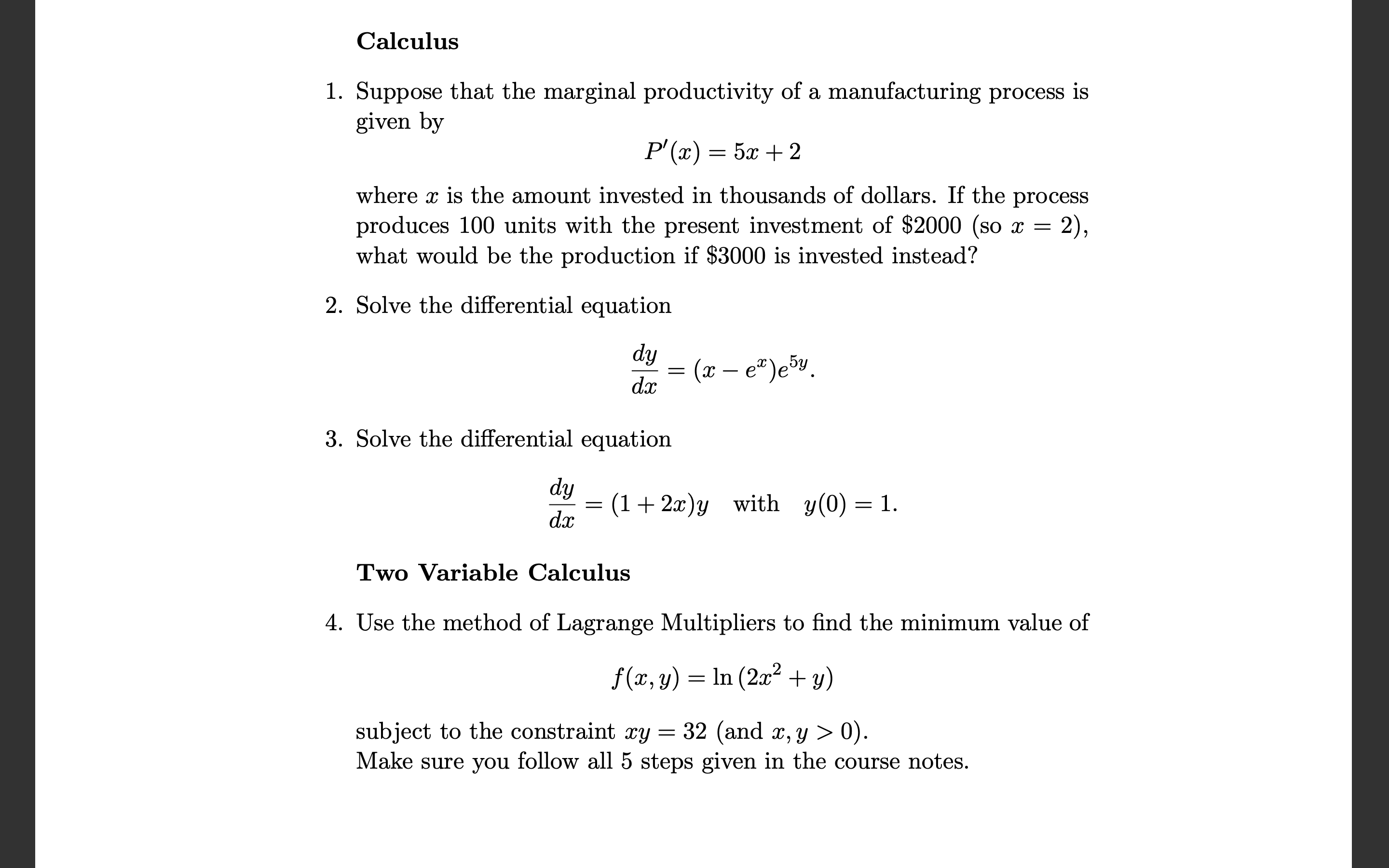 Please answer all questions and provide a clear