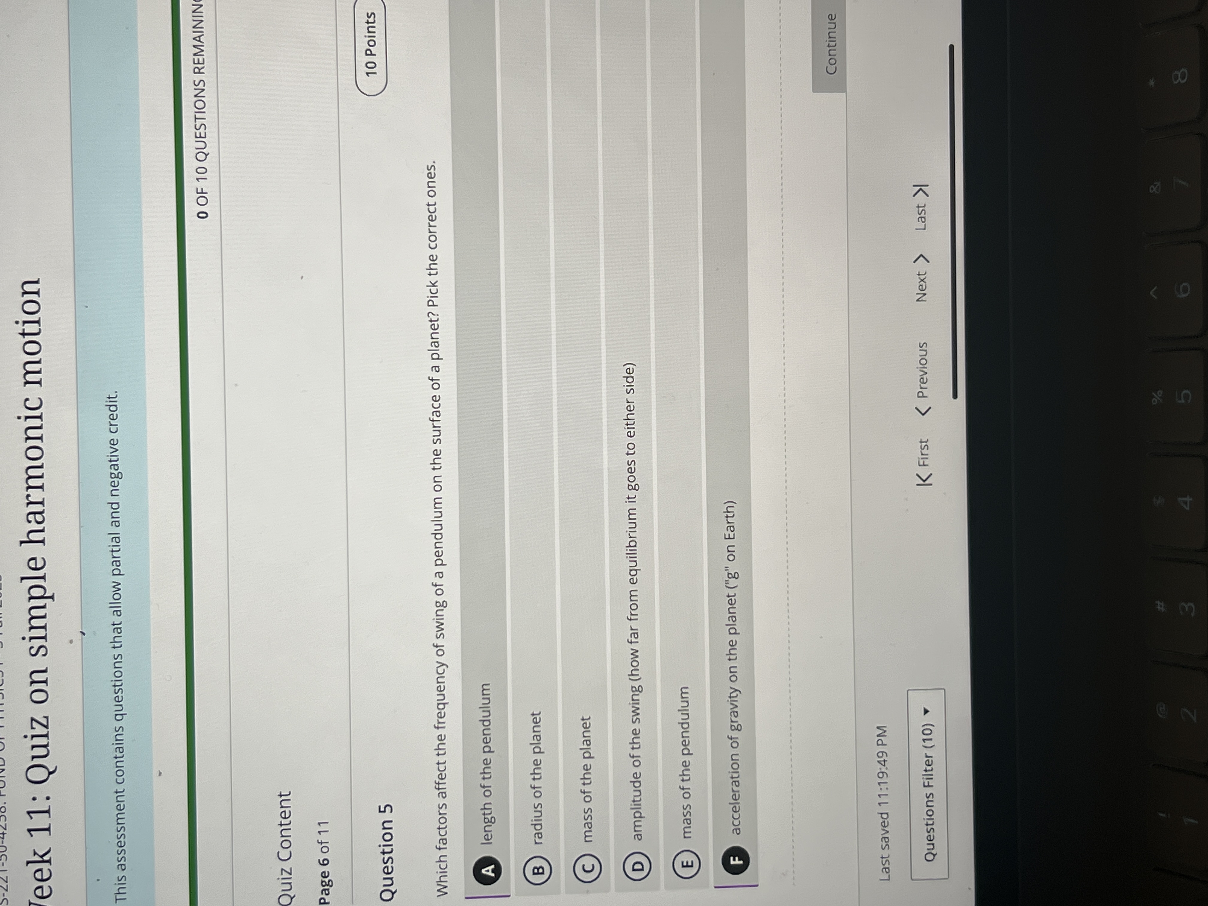 Is this correct eek 11: Quiz on simple harmonic
