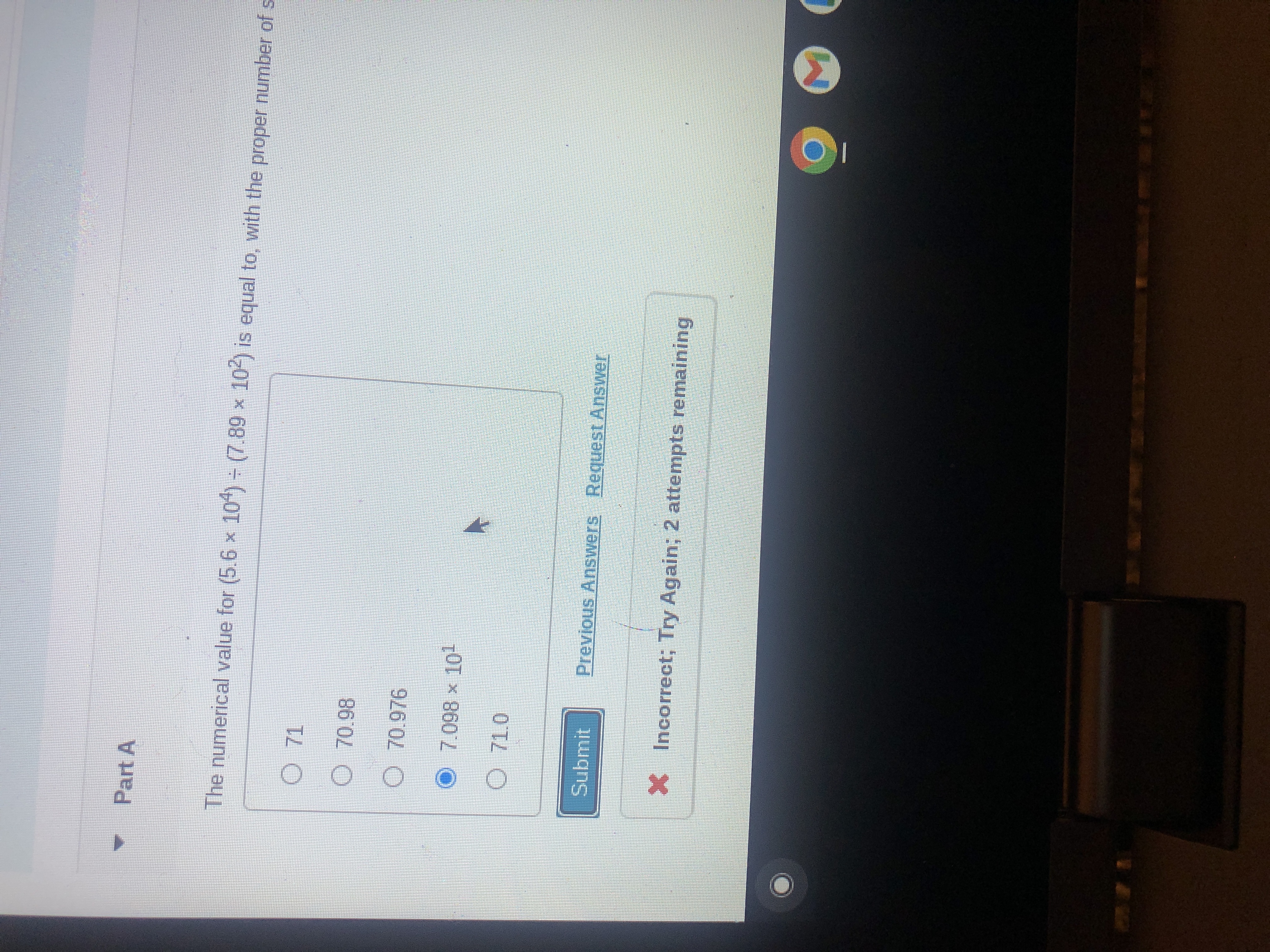 Part A The numerical value for (5.6 x 104) -