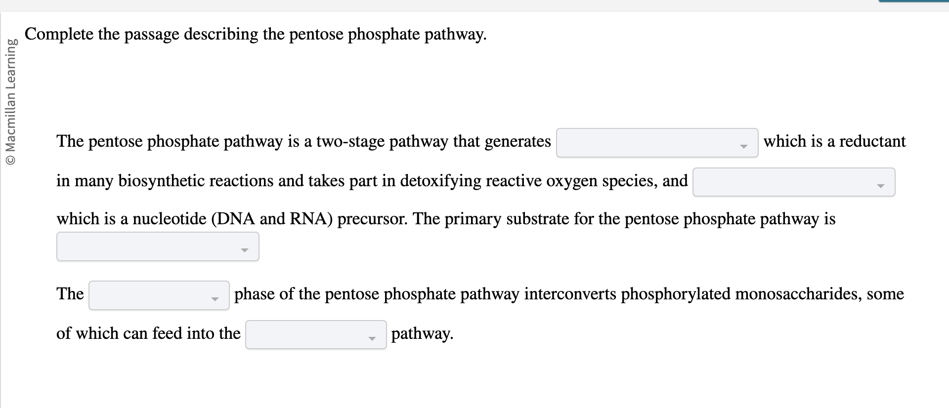 solve Complete the passage describing the pentose