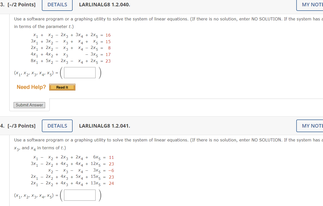 1. [-/2 Points] DETAILS LARLINALGS 1.2.019.EP. MY