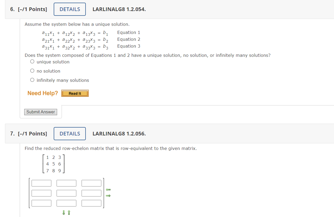 1. [-/2 Points] DETAILS LARLINALGS 1.2.019.EP. MY