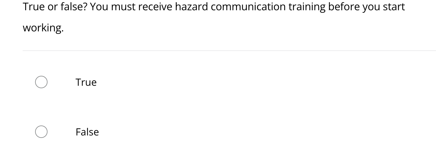 True or false? You must receive hazard