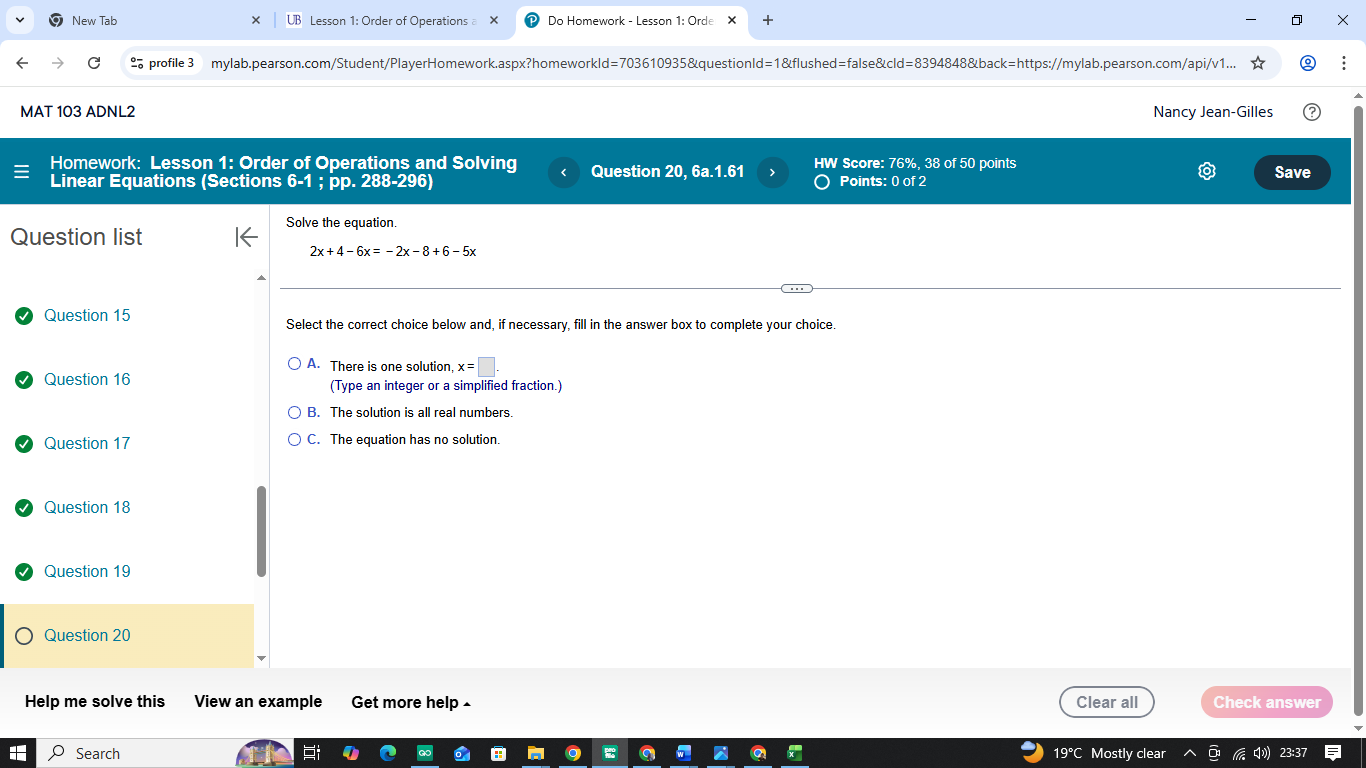 v 9 New Tab * | UB Lesson 1: Order of Operations