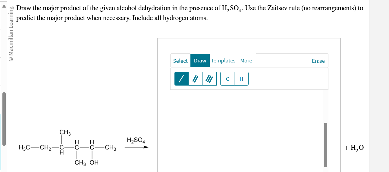 solve Draw the major product of the given alcohol